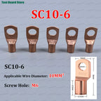 10/20/50pcs Copper Lug Ring Wire Connectors Bare Cable Electric Crimp Terminal SC4-4 SC6-6  SC10-6 SC10-8 SC16-6 SC25-8 SC25-10