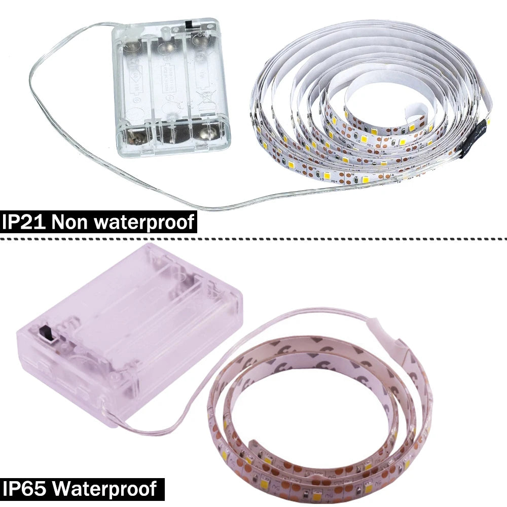 DC 5V LED Strip Light SMD 3528 2835 60Led Flexible LED Ribbon Tape TV Backlight Adhesive Tape Waterproof Rope Light Cabinet Lamp