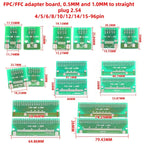 2pcs Double Side 0.5mm 1mm 4 5 6 8 10 12 20 40-96 Pin to DIP 2.54mm FPC/FFC SMT Adapter Socket Plate PCB Board Connector DIY KIT