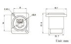 1pc Metal Round/D Type Module RJ45 CAT6&USB 2.0/3.0&Type C&HDMI-Jack Socket Through Network Panel Mounting Electronic Connector