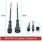 2Pin M8 M10 M12 M14 5521DC Mini Plug Male Female Butt Plug with Wire Solar Light Car PVC Waterproof Connector Plug 5.5x2.1dc