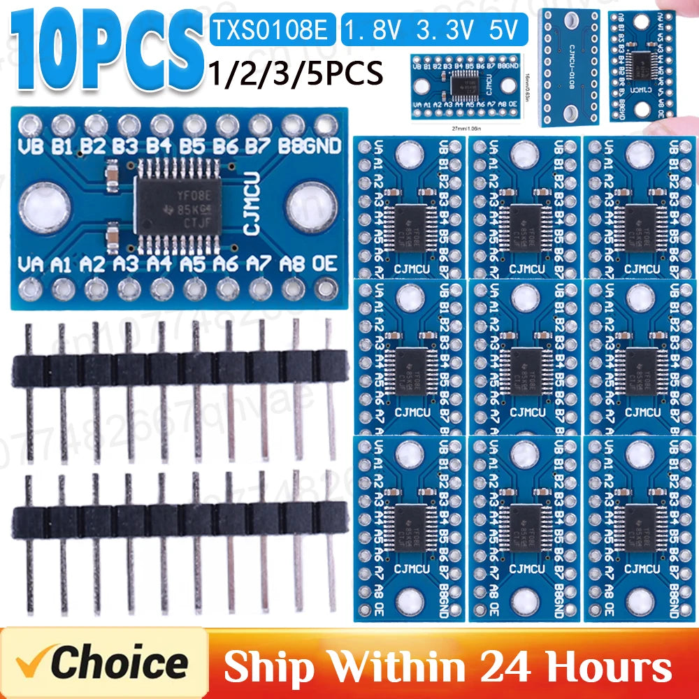 TXS0108E Logic Level Conversion Module 3.3V 5V 8 Channel Logic Level Shifter Bi-Directional Module High Speed for Arduino