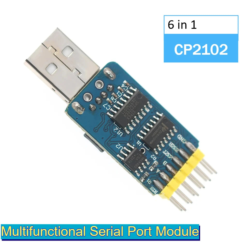 6 in 1 USB Serial Adapter CP2102 USB To TTL/RS232/RS485 Converter 3.3V/5V Level Shifter for Arduino/STM32