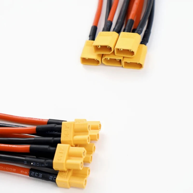 XT30 Pigtail Plug Male and Female Connector with 100mm 16AWG Tinned Wire Cable for RC Fixed Wing Lipo Battery FPV Drone Charger