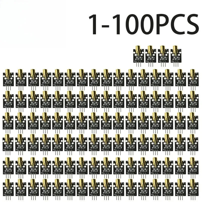 1-100pcs KY-008 Red Laser Module 650nm 3-Pin Dot Diode Transmitter with Copper Head for Arduino, AVR, PIC & MEGA 2560