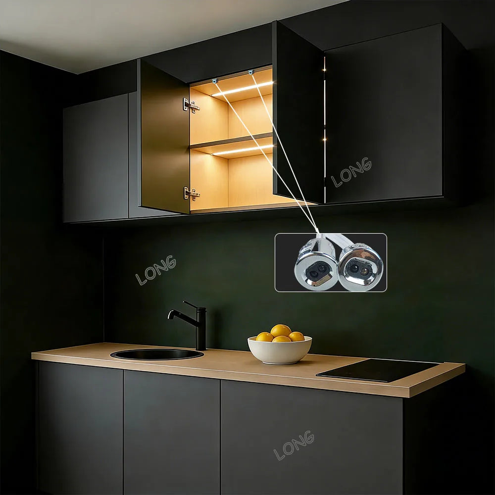 Wardrobe Sensor Switch DC12V 24V 5A PIR Hand Sweep Door Control Touch Sensor For LED Cabinet Closet Lighting