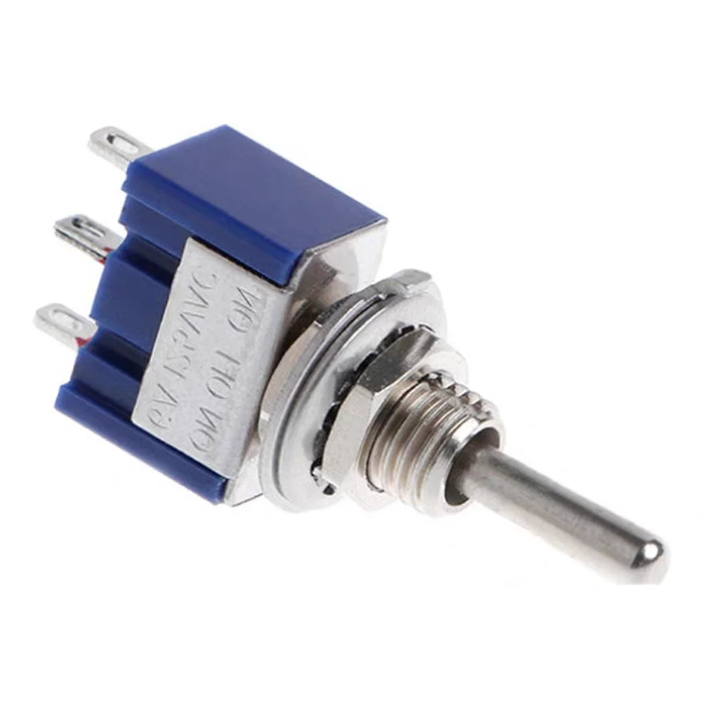 5Pcs Miniature Lever Toggle Switch Single Pole Double Throw ON-OFF-ON /ON-ON 120VAC 6A 1/4 Inch Mounting MTS-102 103 202