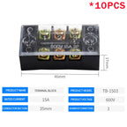 10PCS 600V 15A Barrier Strip Terminal Block Wire Connector TB-1503 TB1504 TB1505 TB1506 TB-1510 TB-1512 TB-2503-2504-2506-2508
