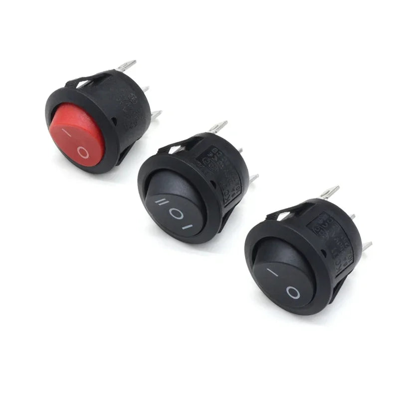 1~300pcs KCD1 LED Rocker Switch Round 2/3Pin ON-OFF-ON 2/3 Position 6A/250VAC 10A/125VAC SPST 23mm Car Push Button Switches