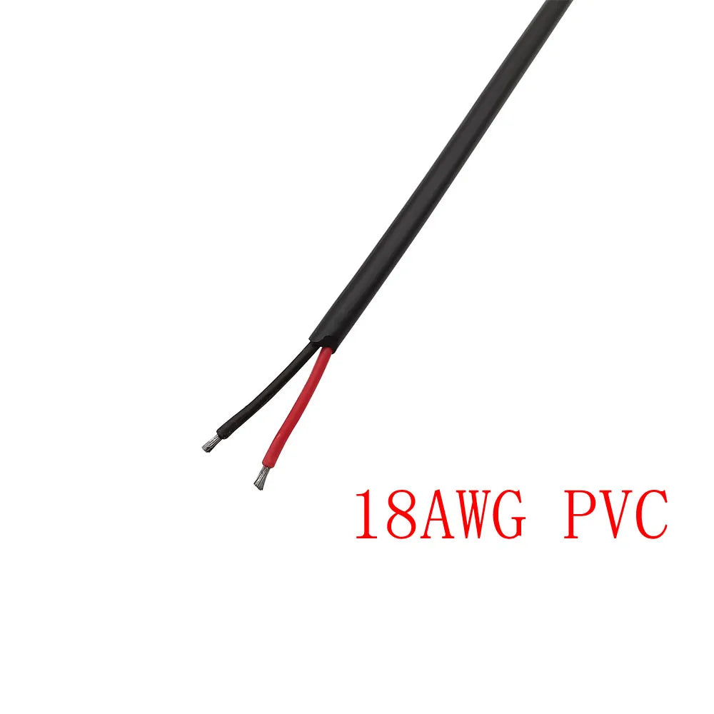 DC Power Pigtails Cable DC 5.5mm x 2.1mm Male Female to Bare Wire Open End 18AWG Wires Connector for CCTV Camera LED Strip Light