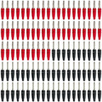 20Pcs 4mm Banana Plug Connectors Black And Red High Current Insulated Shrouded Stackable Screw Connection Probe