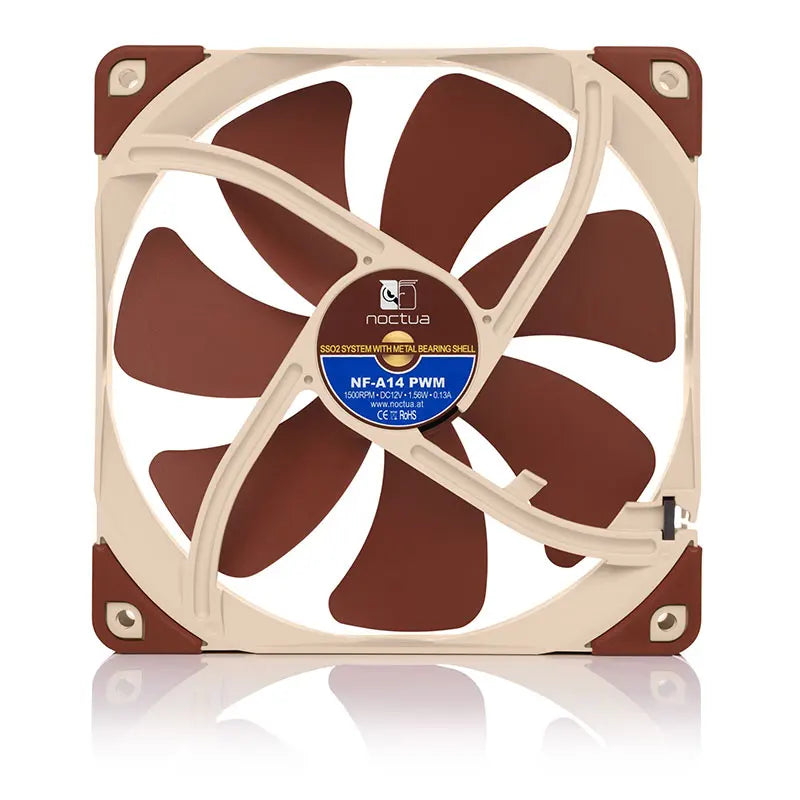 Noctua NF-A14 PWM SSO2 Magnetic Stable Bearing 14cm Fan Adopt AAO Frame Aerodynamic Design Integrated Shock Pad Chassis Fan