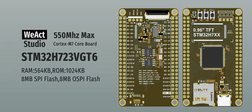 WeAct STM32H723VGT6 STM32H723 STM32H7 STM32 Core Board Demo Board