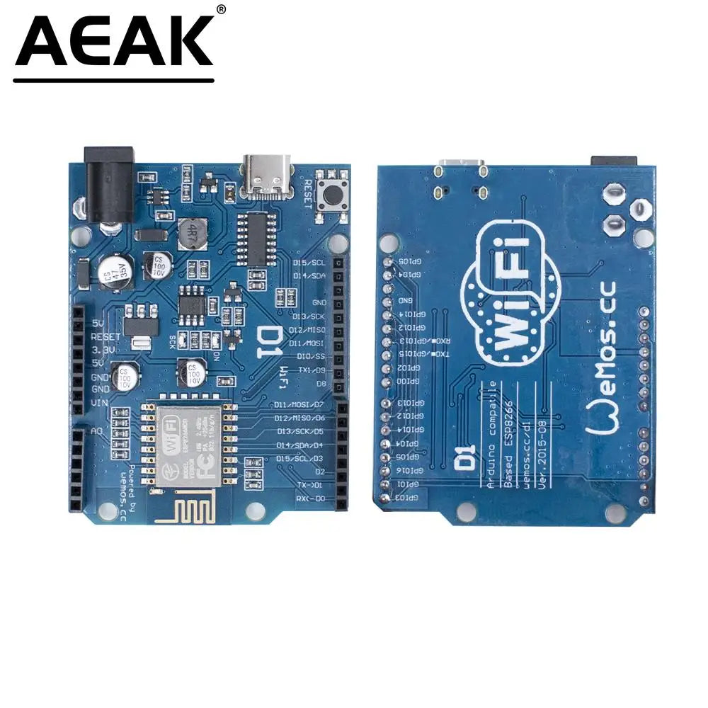 WeMos D1 UNOR3 CH340 ESP-12E CH340G WiFi Development Board Based ESP8266 Shield Smart Electronic PCB For Arduino Compatible IDE
