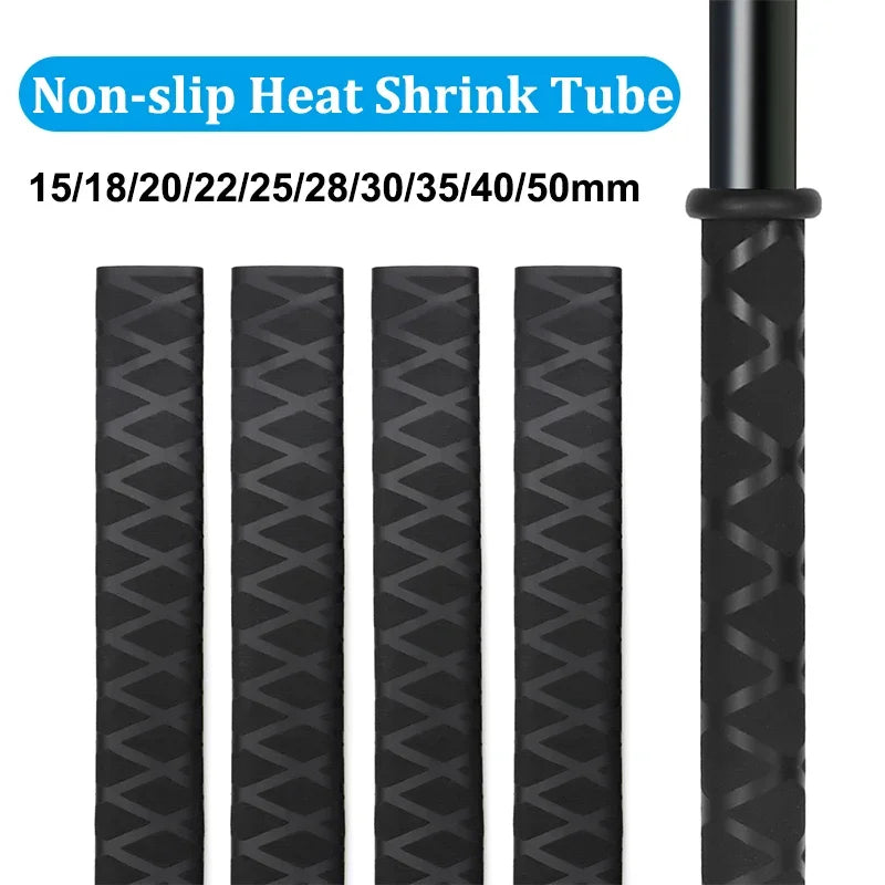 X Pattern Black 15 18 20 25 30 35 40 50 60mm Heat Shrink Sleeve for Fishing Rod Grips Non Slip-Insulation-Waterproof Wrap Tubing