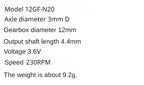 1pcs GA12 N20 DC 12V (Support 9V 6V 3V) Mini Micro Metal Gear Motor High Torque 10002000 4000 RPM