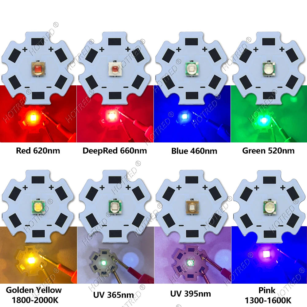 10-100pcs 1W 3W LED Beads 3535 SMD 3W Chip Deep Red Green Royal Blue UV 395nm 410nm 365nm IR 730nm 850nm 940nm Amber 595nm Lamp