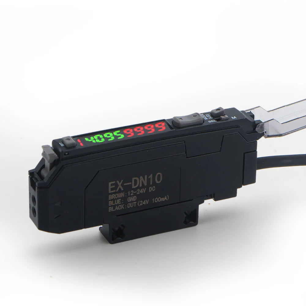 GTRIC Diffuse Reflective Fiber Optic Sensor Kit with Separate Amplifier High Precision12-24V DC NPN NO/NC Photoelectric Sensor