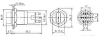 19mm 2 3 Position Switch Push Button Switch DPDT Illuminated Metal selector Rotary Switch with LED Waterproof Stainless Steel
