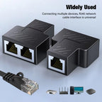 RJ45 Splitter 1 to 2 Ethernet Adapter Internet Network Cable Extender RJ45 Connector Coupler for PC TV Box Router High Quality