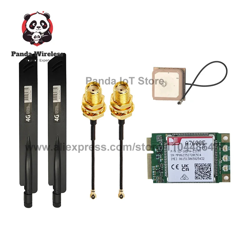 1pcs SIMCOM CAT4 4G LTE-module A7608E-H PCIE Support GPS Replace SIM5320E SIM5360E series SIM7600E with Antennas adapter pigtail