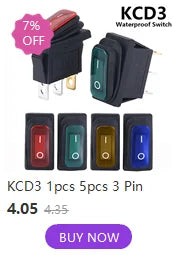 KCD1 10A 12V 220V  Rocker Switch LED Dot Light Car Boat Round ON/OFF SPST Switch
