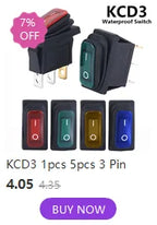 ON OFF KCD4 waterproof and oil proof switch four feet 2 file red green with lights six foot rocker power switch LED 12V 220V