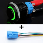 16mm 19mm 22mm Black On Off Metal Button Switch Car Power Start Stop Led Light Waterproof Reset Latching With Socket 5V 12V 220V