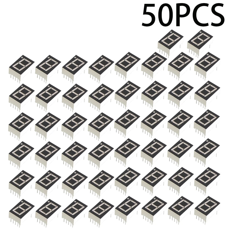 50pcs 1Bit 1 Bit Common Cathode Digital Tube 0.56' 0.56in. Red LED Digit 7 Segment