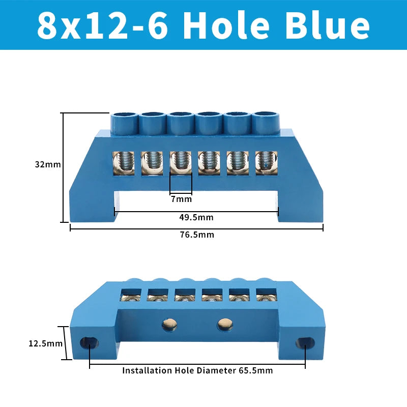 OMCH Terminal Bar 7x10 9x14mm Brass Ground Neutral Block High Conductivity Bridge Connector for Power Distribution Cabinet