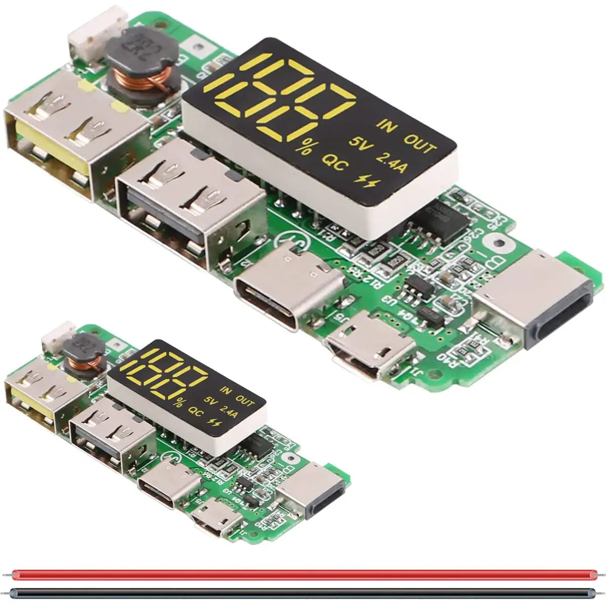 18650 Charging Module Lithium Battery Charger Board LED Dual USB 5V 2.4A Micro or Type-C USB Mobile Power Bankdischarge Short