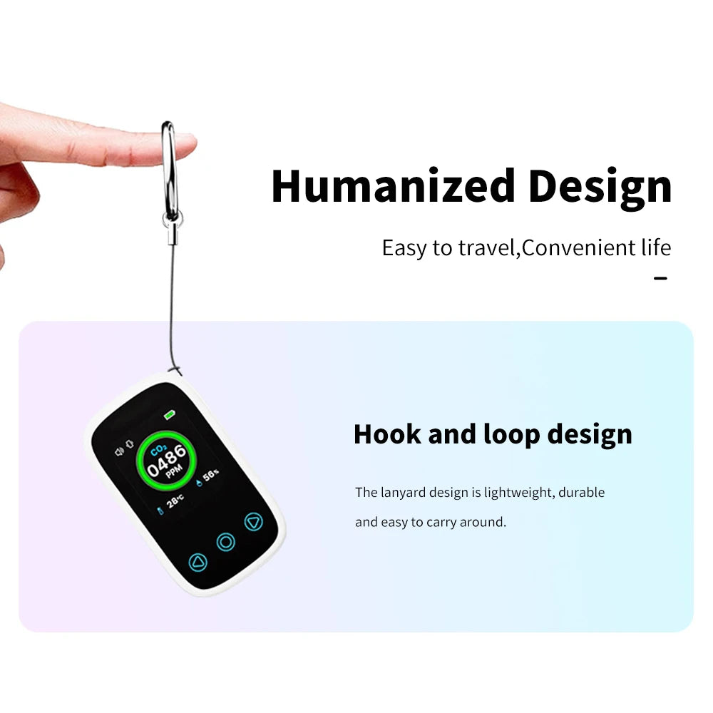3 in 1 Air Quality Meter CO2 Temp Humidity Tester LCD Screen NDIR Sensor Carbon Dioxide Monoxide Detector with Voice Alarm