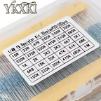 300pcs 600pcs 820pcs 1/4W 1% Metal Film Resistors Kit 10R Ohm ~1M Ohm 30Values 41Values Electronic Components Kit