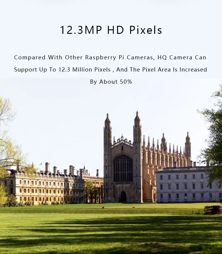 Raspberry Pi High Quality HQ Camera Module 12.3MP IMX477 sensor support for C- and CS-mount lenses