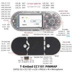 T-Embed ESP32-S3 CC1101 Low-Power Sub-1 GHz RF Transceiver PN532 NFC RFID I2C Module LCD Board Built-in Battery 1300mAh 1.9 inch