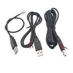 5V USB 2.0 A Male/Female Plug Power Supply Cable 2/4Pin Pigtail Wire Jack Charger Charging Cord Extension Connector DIY 0.3/1/2M