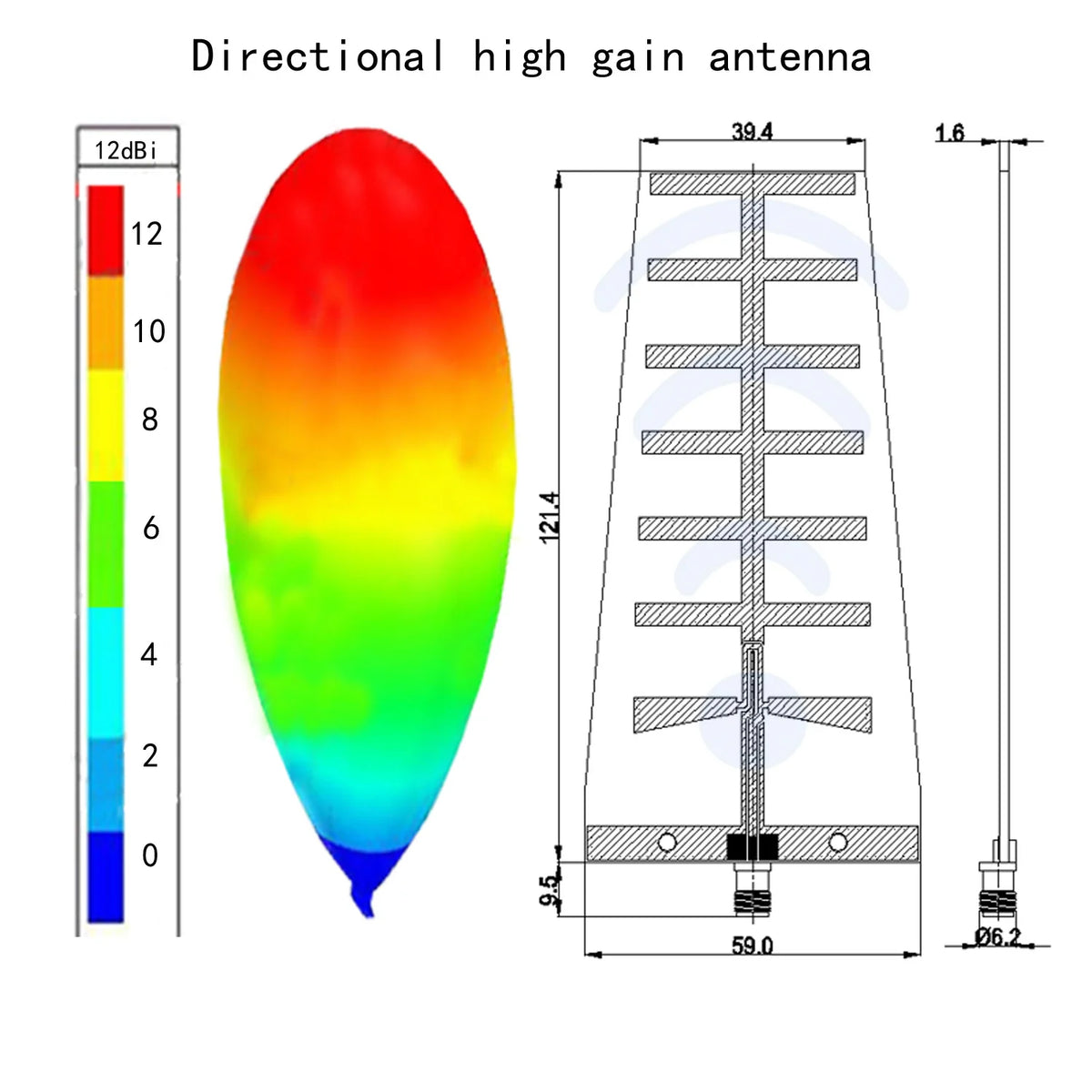 2.4GHz WIFI Yagi Directional Antenna 12dBi PCB Drone Remote Control BT 2.4G USB PCIE Wireless Network Adapter SMA