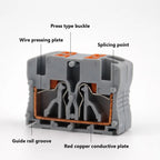 Wire Connectors Push-in Electrical Cable Terminal Block Multiple In Multiple Out Spliceable Mount On Din Rail With Fixing Hole