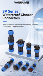 SP13 Connector Waterproof IP68 2pin 3pin 4pin 5pin 6pin 7pin Docking Male Plug Female Socket Cable Plug and Socket Connectors