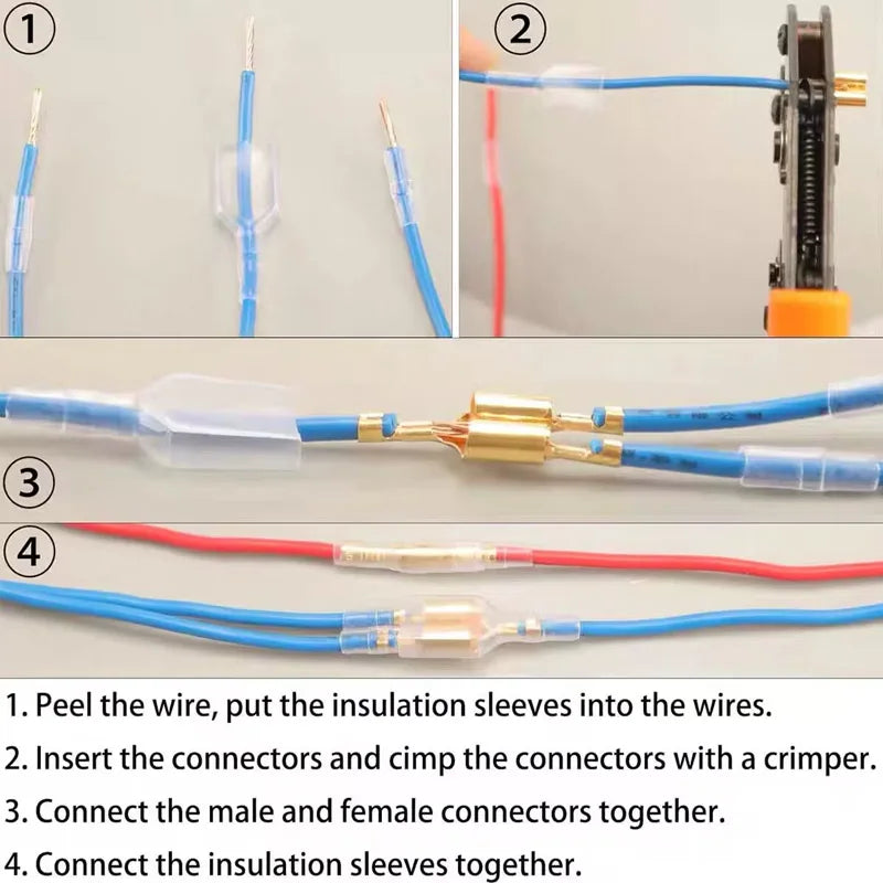 Box Insulated Male Female Wire Connector 2.8/4.8/6.3mm Electrical Crimp Terminals Termin Spade Connectors Assorted Kit 270PCS