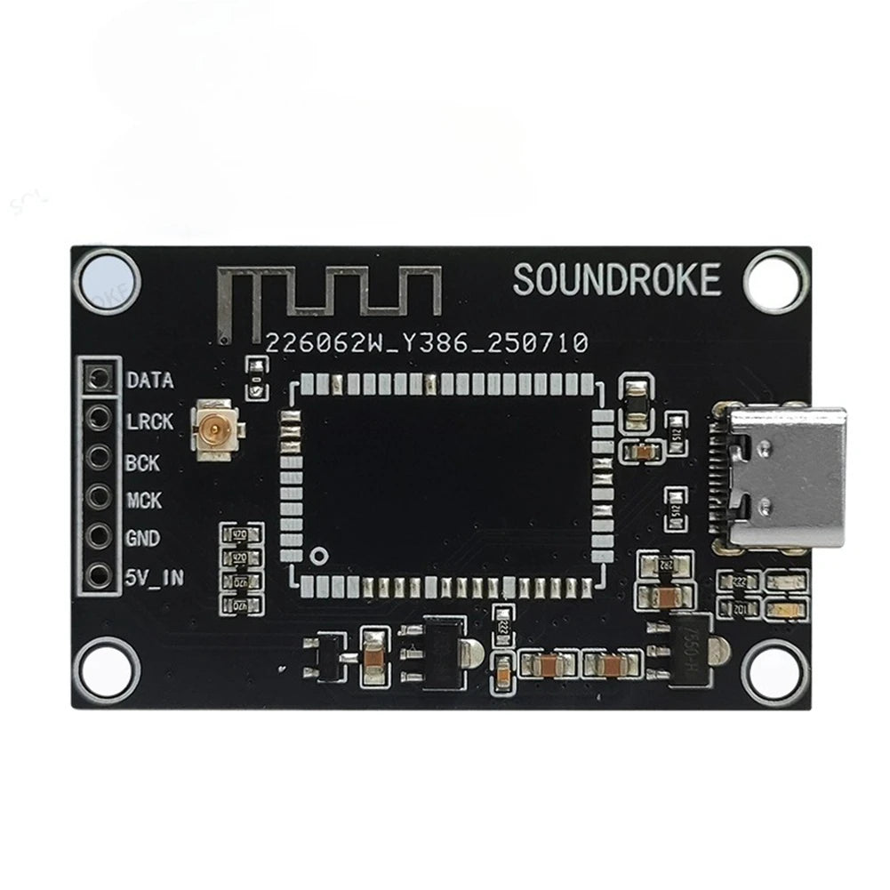 ABKQ-QCC5181/QCC3095 Bluetooth Digital Interface Module Sound Card Ldac Decoding USB To I2S Output Type-C 5VUSB