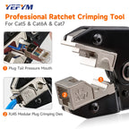 RJ45 Crimping Tool for Cat5/Cat6/Cat7 Ethernet Cables YHF-N567 Pliers Ratcheting for Precise Effortless Network Cable Crimping