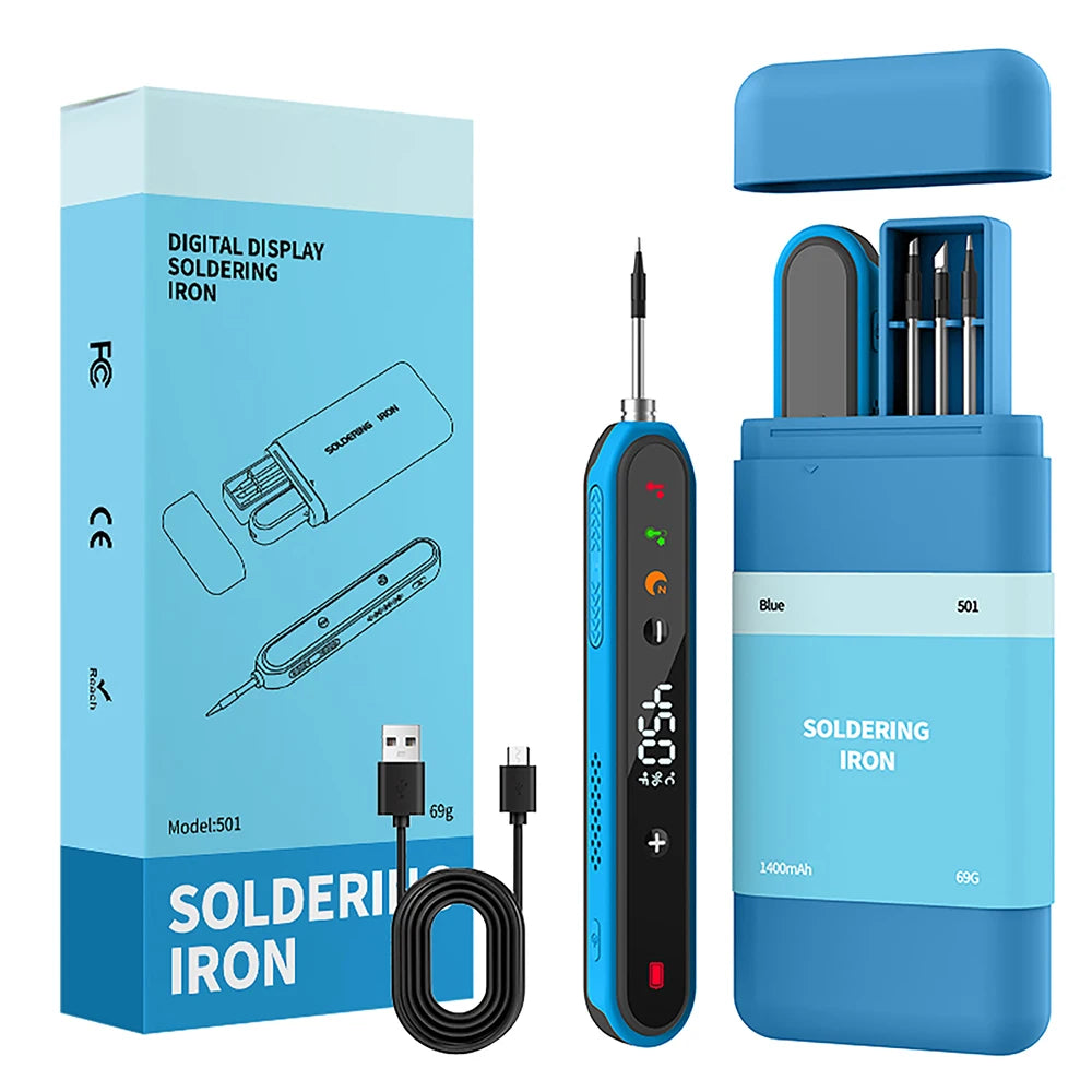 Type C USB Wireless Soldering Iron Digital Display Intelligent Temperature Control high-power Electric Solder Irons Welding Tool