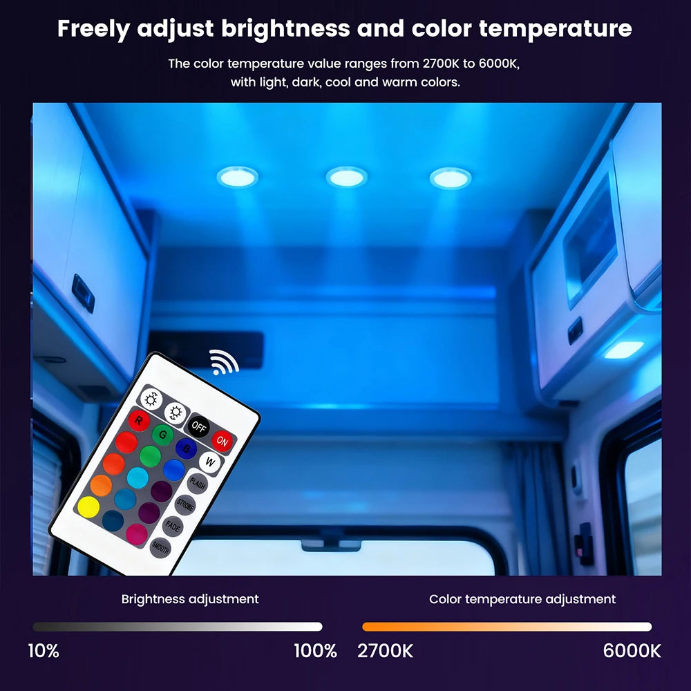 1 2 3 5 6 8 Lihgts RGB LED Cabinet Light 12V WiFi Bluetooth 24Key 44Key Remote Control Power Kit for Kitchen Wardrobe Lighting
