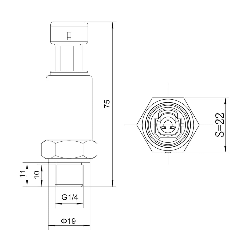 Pressure Transmitter Sensor Water Oil Fuel Gas Air G1/4 12-36V 4-20mA 0-600bar Optional Stainless Steel Pressure Transducer