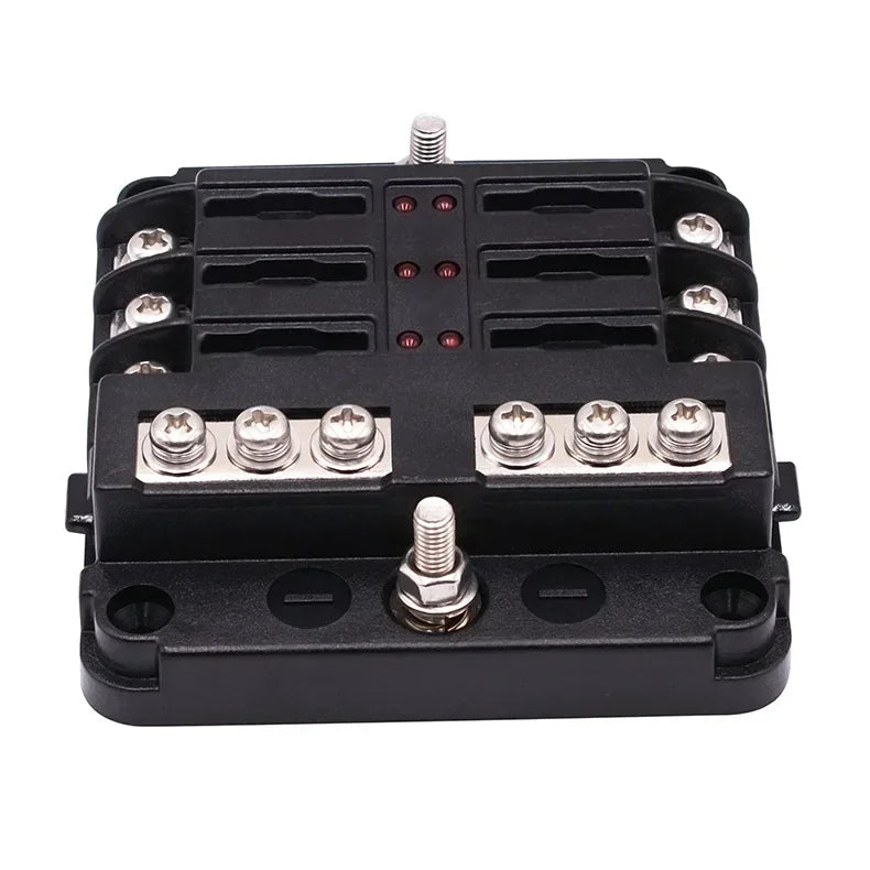 6/12 Way Blade Fuse 12-24V Car Boat Fuse Box Holder With Plastic Cover For Power Panel Board Camper RV Accessorie