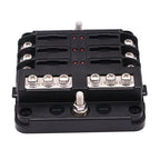 6/12 Way Blade Fuse 12-24V Car Boat Fuse Box Holder with Plastic Cover for Power Panel Board Camper RV Accessorie
