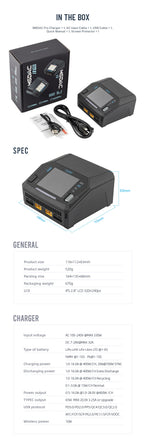 ToolkitRC M6DAC PRO V2 Intelligent Charger Dual Channel AC 200W DC 800W 16A Lithium Battery 1S 2S 3S 4S 5S 6S LiHV Lipo PD65W