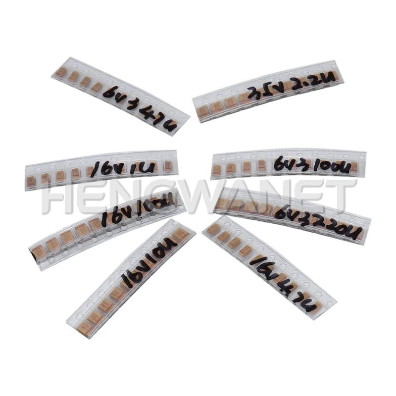 150PCS SMD Tantalum Capacitor Assortment Kit 1uf-220uf A/B Case Tantalum Capacitors Set 1UF 2.2UF 4.7UF 10UF 47UF Capacitors