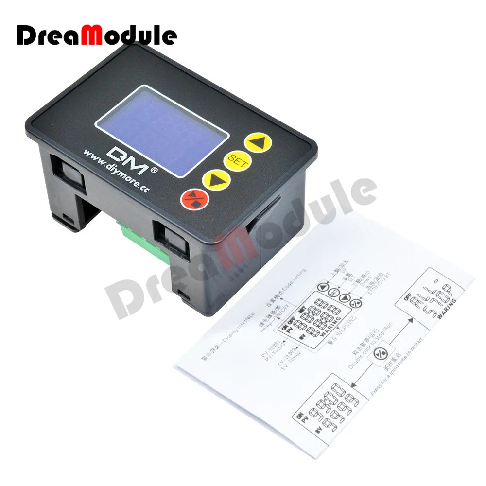 Microcomputer Time Controller DC 12V 24V AC 110V-220V Digital Time Delay Relay LCD Adjustable Timing Relay Time Delay Switch